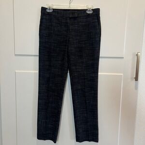 Ann Taylor Womens Pants Size 0 Black Gray‎ Textured Career Dress Work